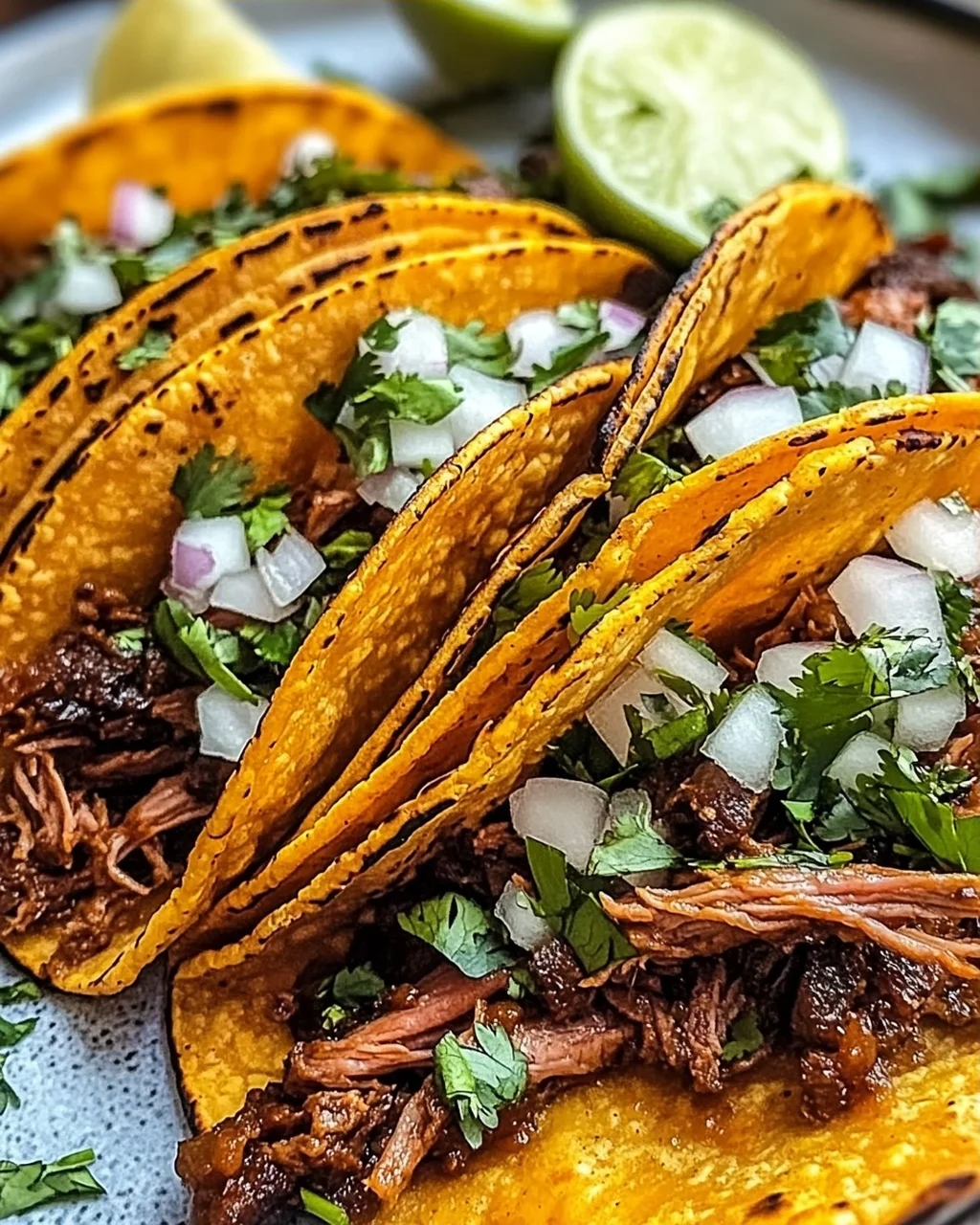 Birria-Tacos mit Käse und knusprigen Tortillas