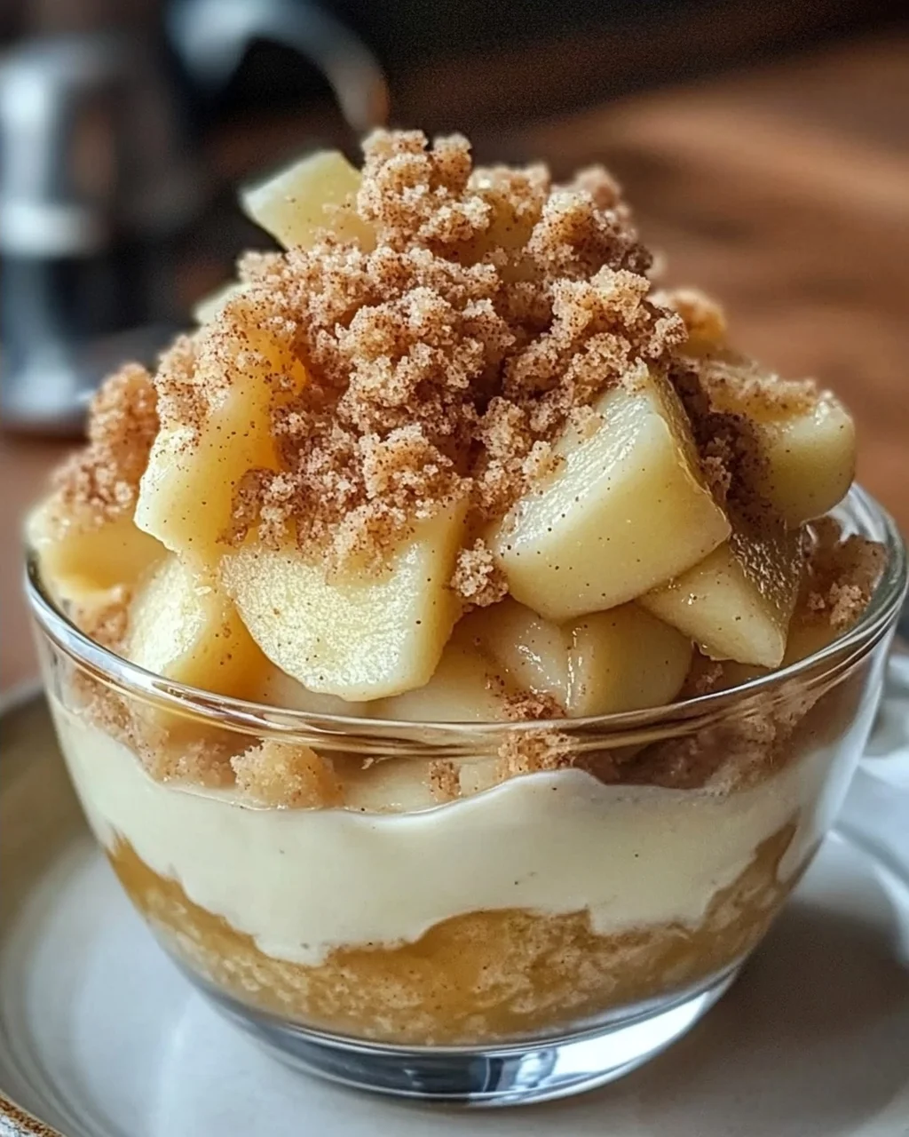 Bratapfel-Crumble auf Zimtcreme