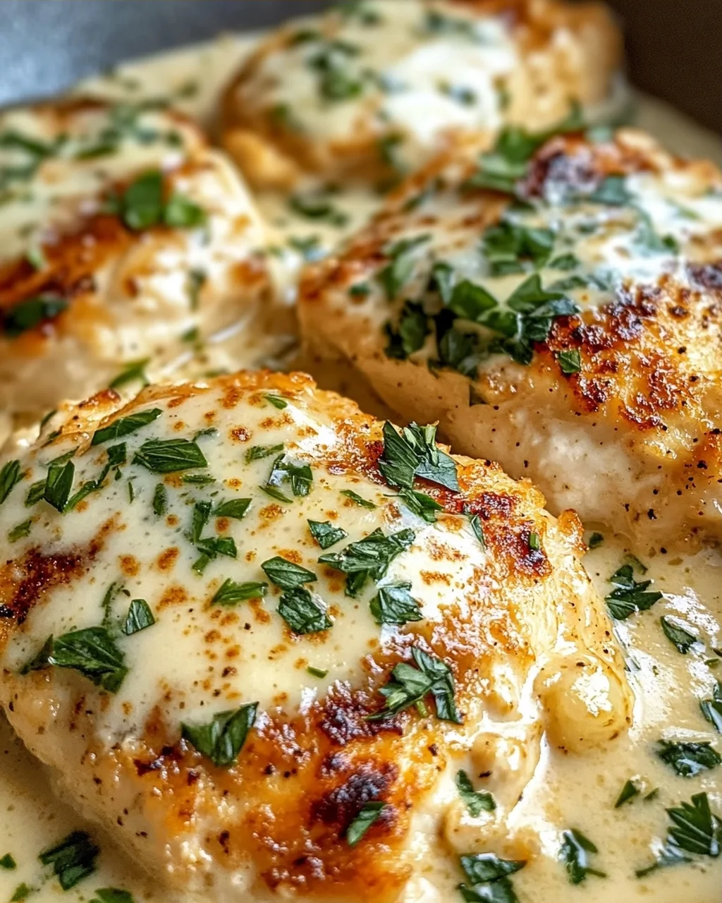 Cremiges Parmesan-Hühnchen mit Frischkäse