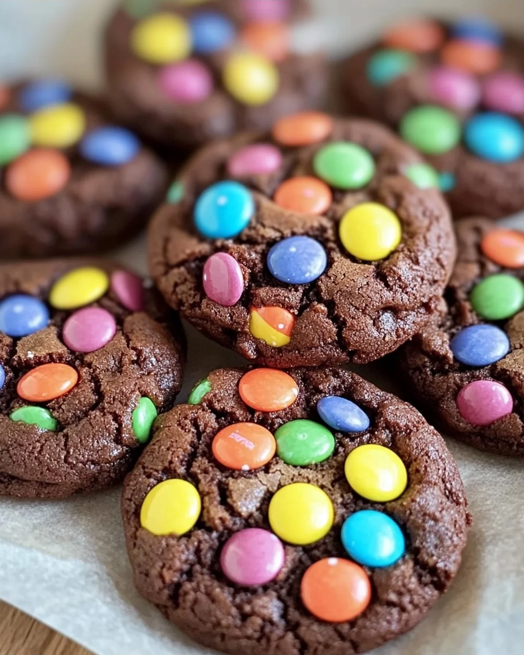 Einfache Schokoladen Cookies mit Smarties