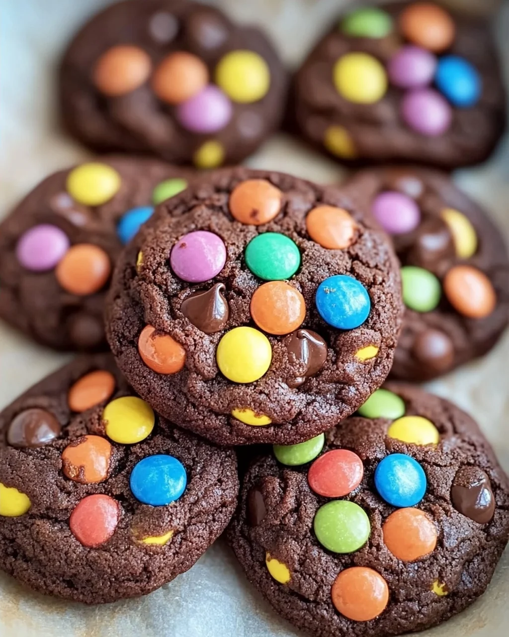Einfache Schokoladen Cookies mit Smarties