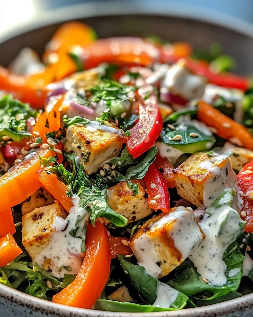 Fitness Salat – Dein veganer Power-Lunch mit Joghurtdressing