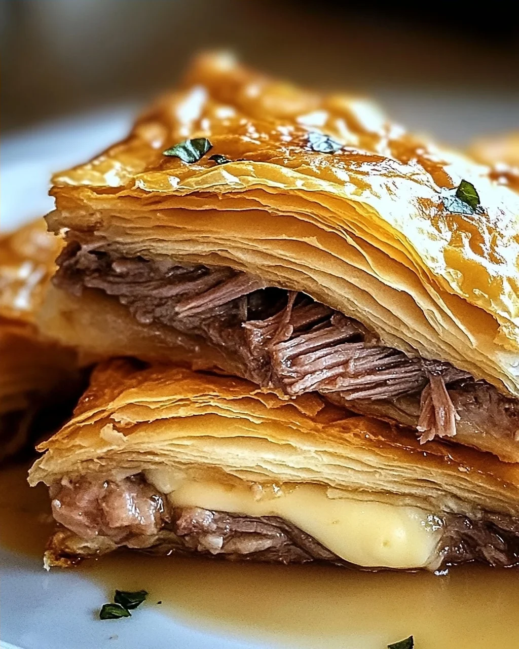 Französische Dip Quadrat für den perfekten Snack
