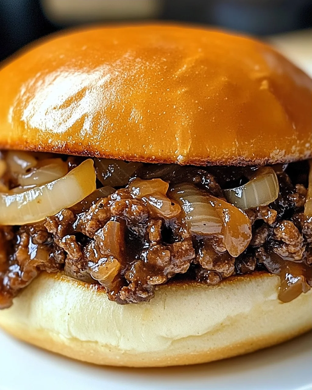 Französische Zwiebel Rindfleisch Sloppy Joes zuhause genießen