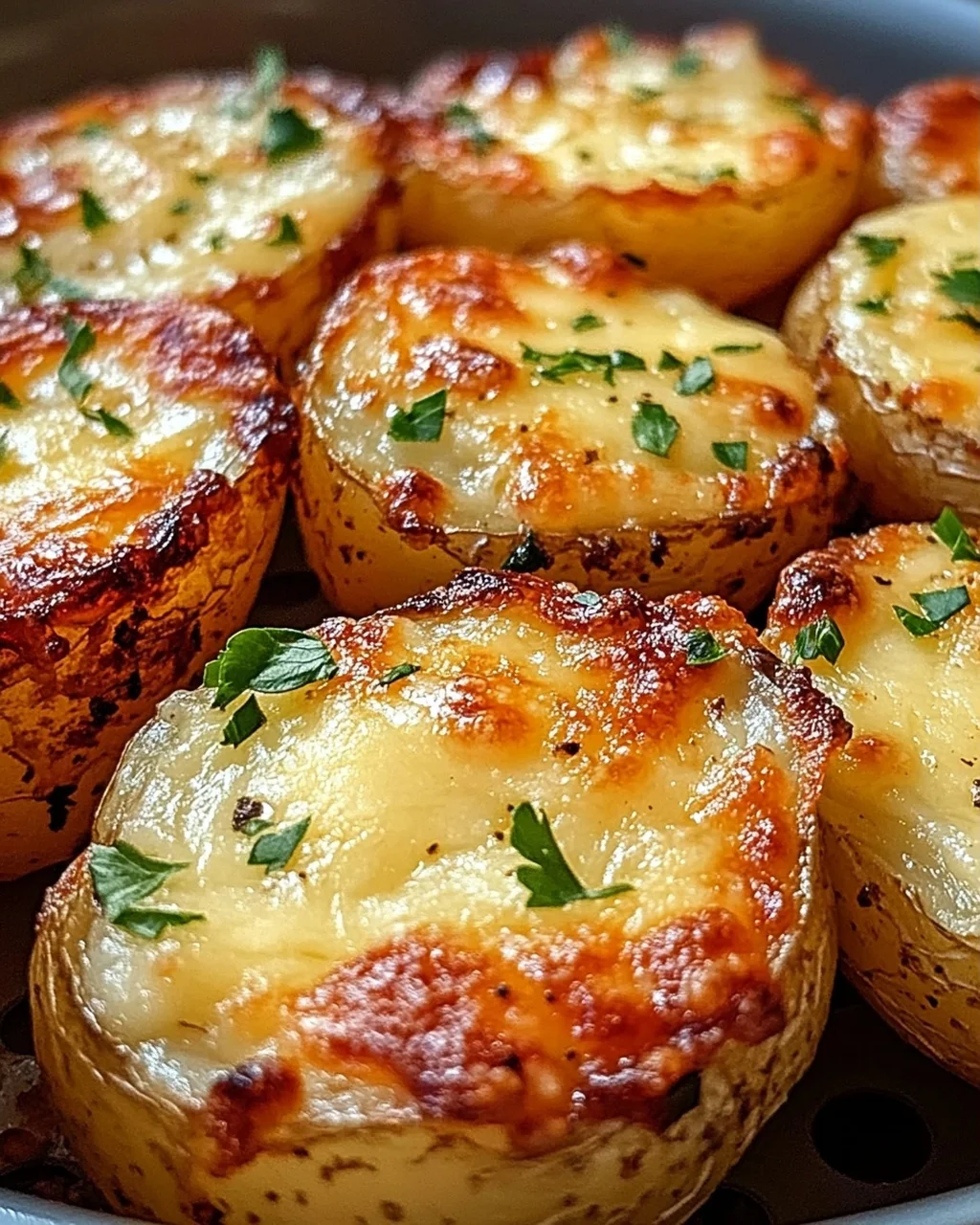 Gebackene Käse-Kartoffeln aus der Heißluftfritteuse genießen