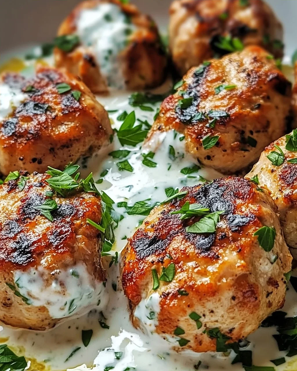 Hähnchen-Kofta mit Knoblauch-Joghurt-Sauce genießen