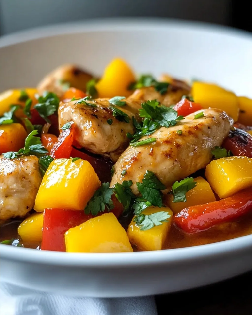 Hähnchen Mit Mango & Paprika Pfanne: Exotisch & Lecker!
