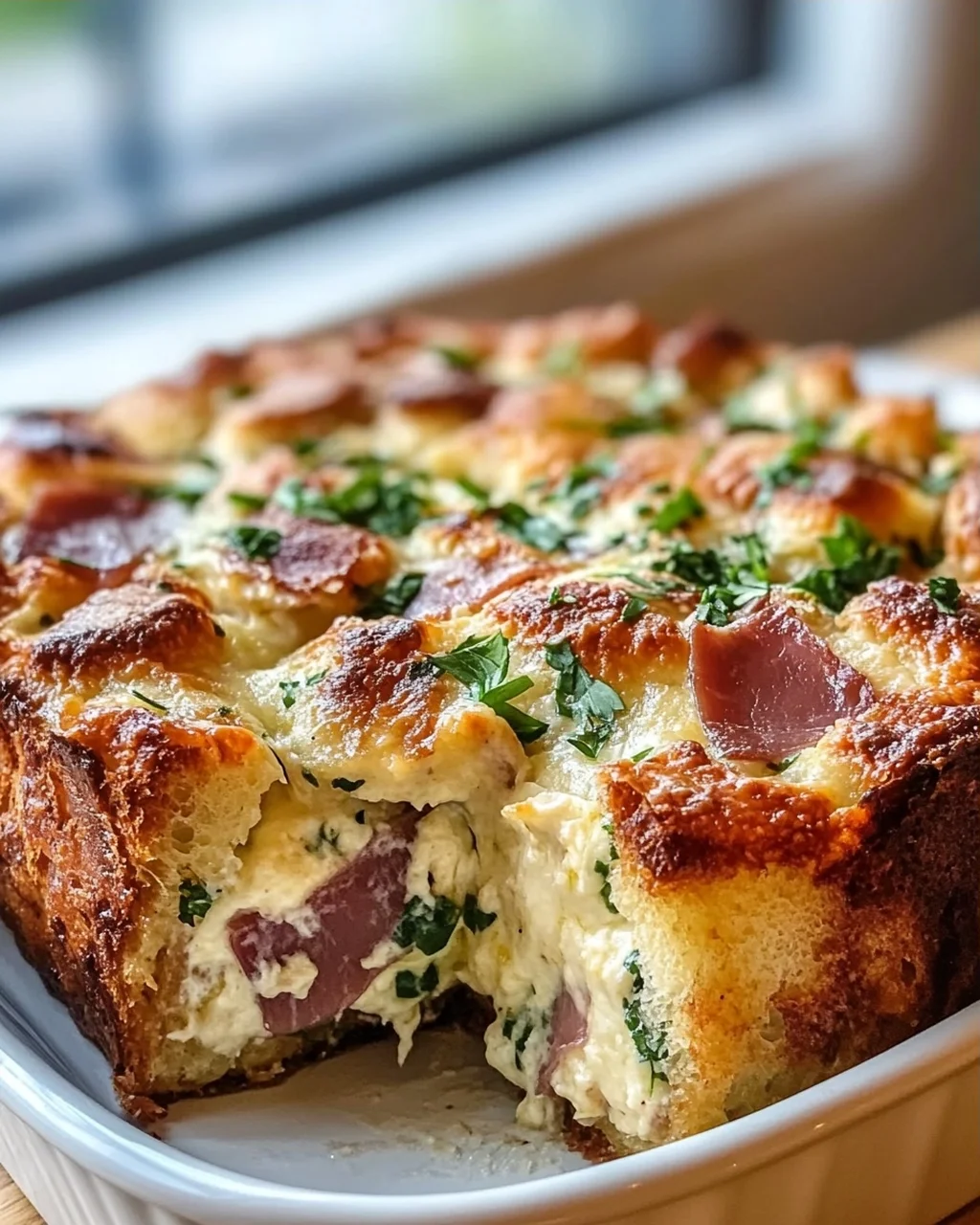Herzhafte Mozzarella-Rinder-Prosciutto Frühstücks-Strata