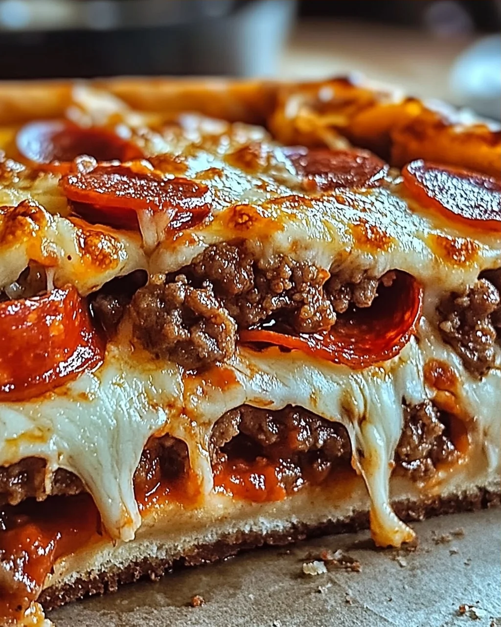 Herzhafter Hamburger Wurst- und Peperoni-Kuchen für jeden Tag