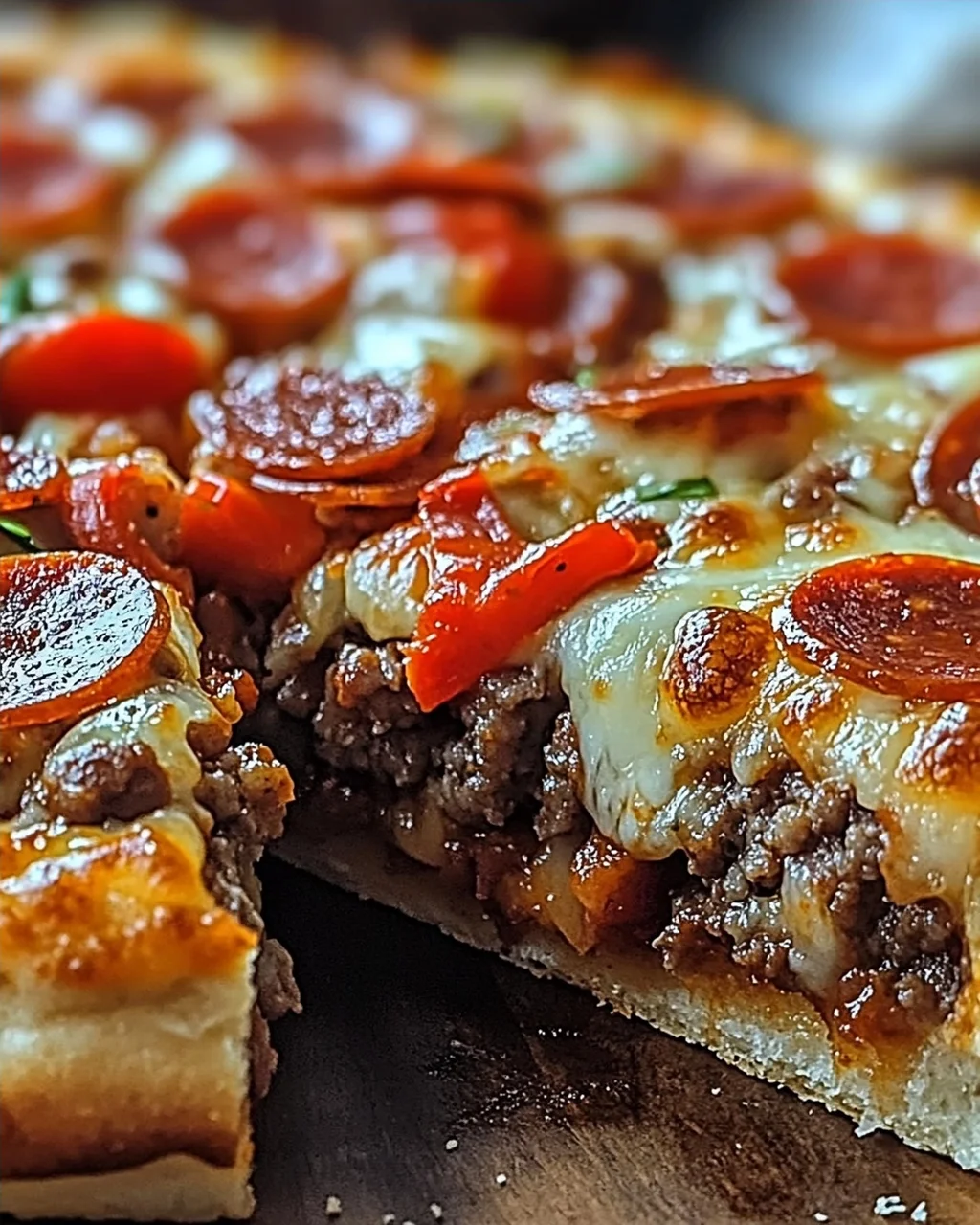 Herzhafter Hamburger Wurst- und Peperoni-Kuchen für jeden Tag