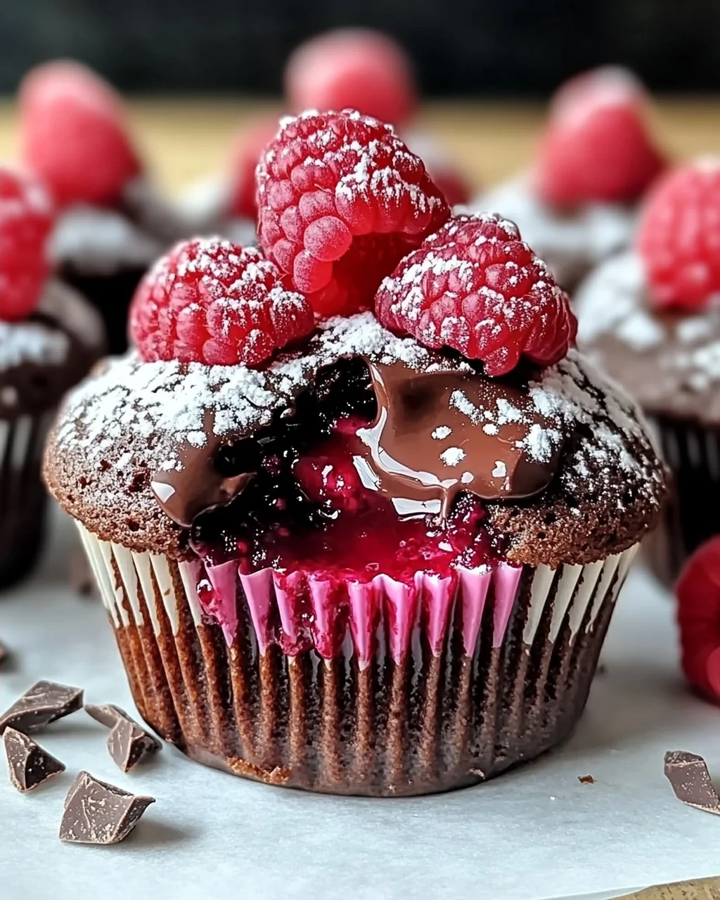 Himbeer-Schokoladen-Lava-Cupcakes für besondere Anlässe