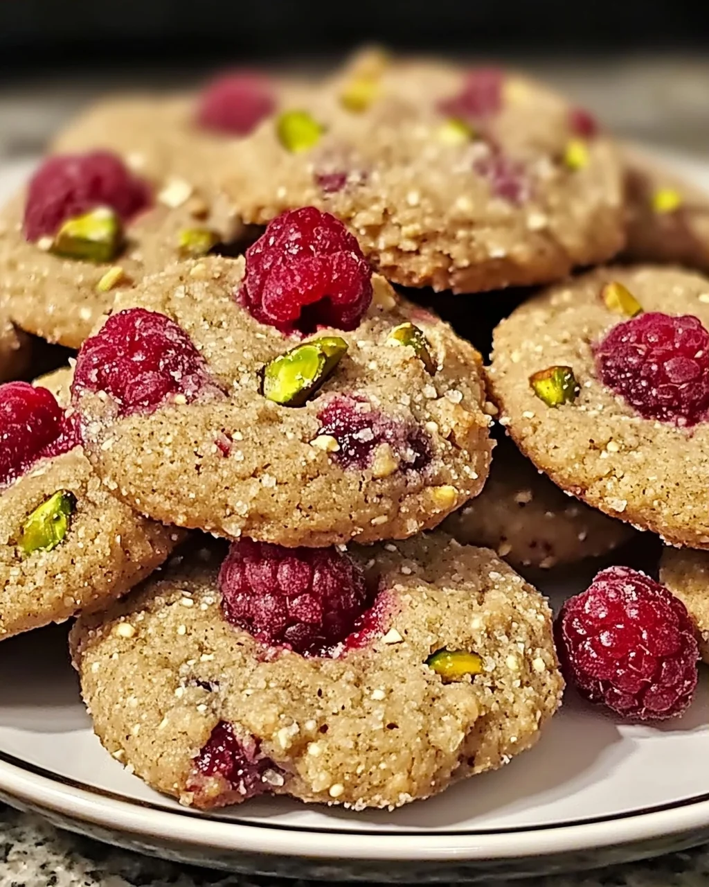 Himbeere Pistazien Buttergebäck Kekse für jeden Anlass