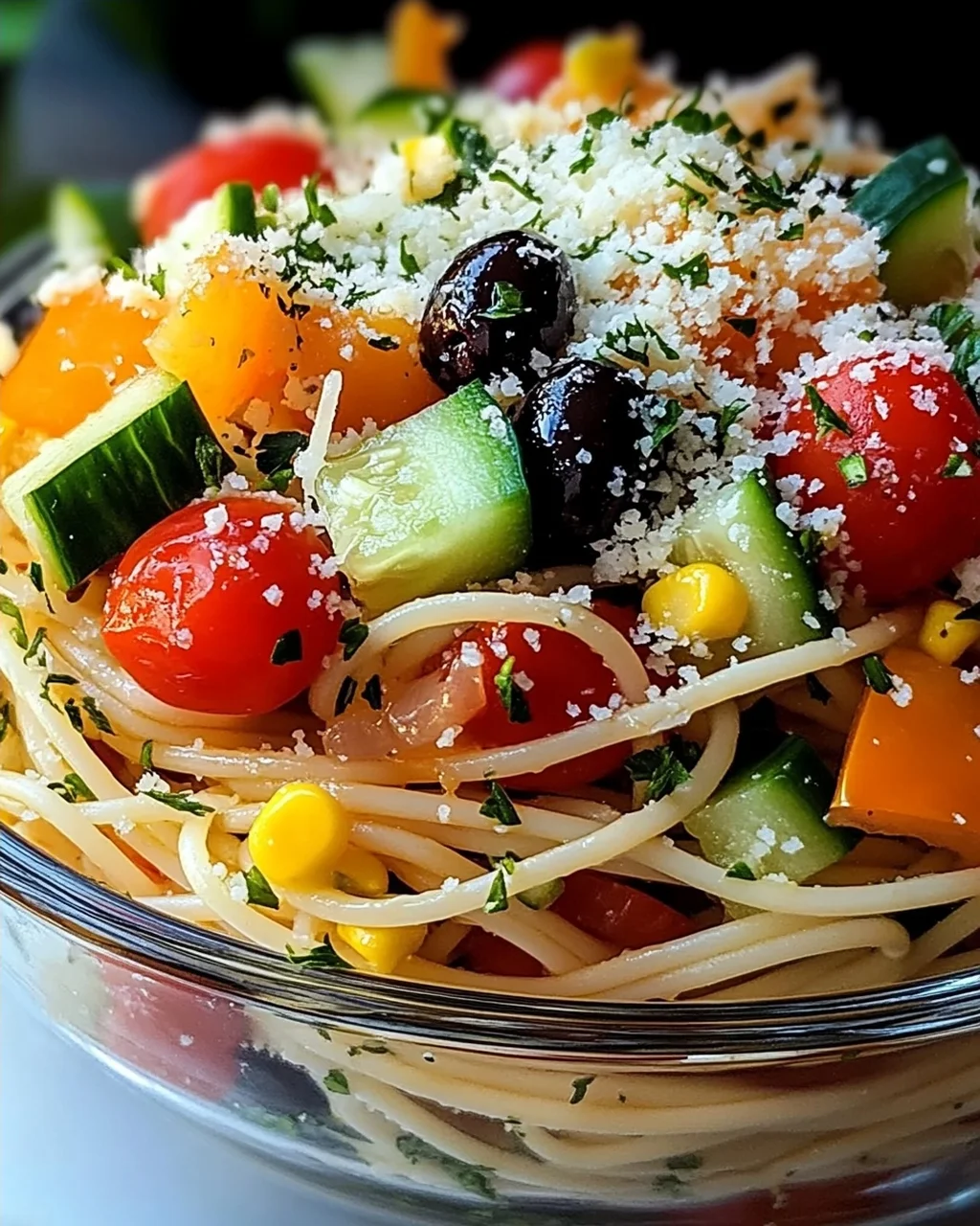 Italienischer Spaghetti-Schichtsalat