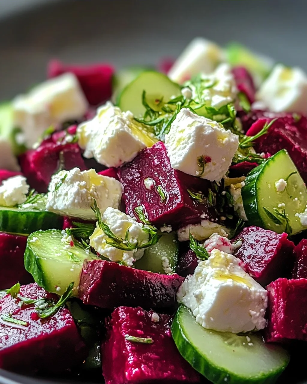 Leckerer Rote-Bete-Salat mit Feta und Gurken Rezept