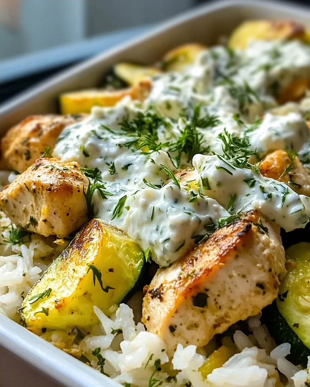 Leckeres Chicken Tzatziki Reis Auflauf Rezept für dich!