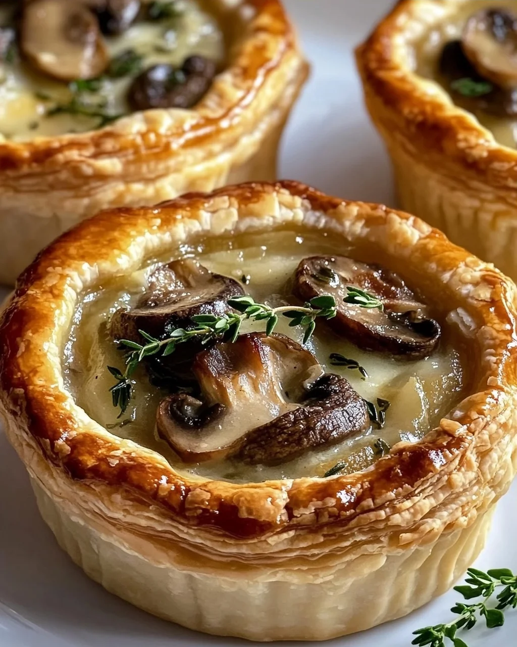 Mini Pilz-Gruyere Pot Pies mit Thymian