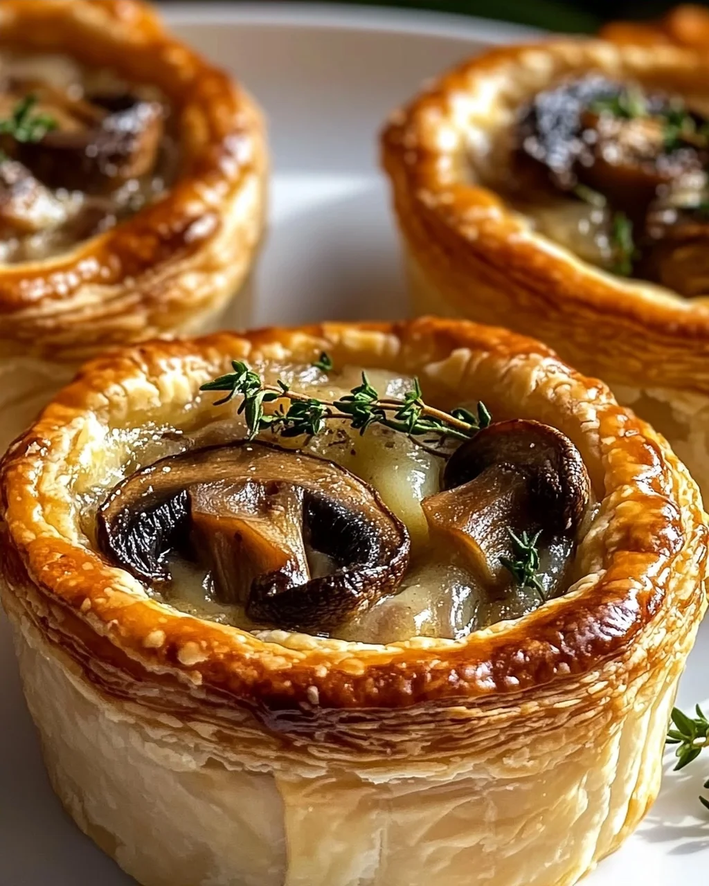 Mini Pilz-Gruyere Pot Pies mit Thymian