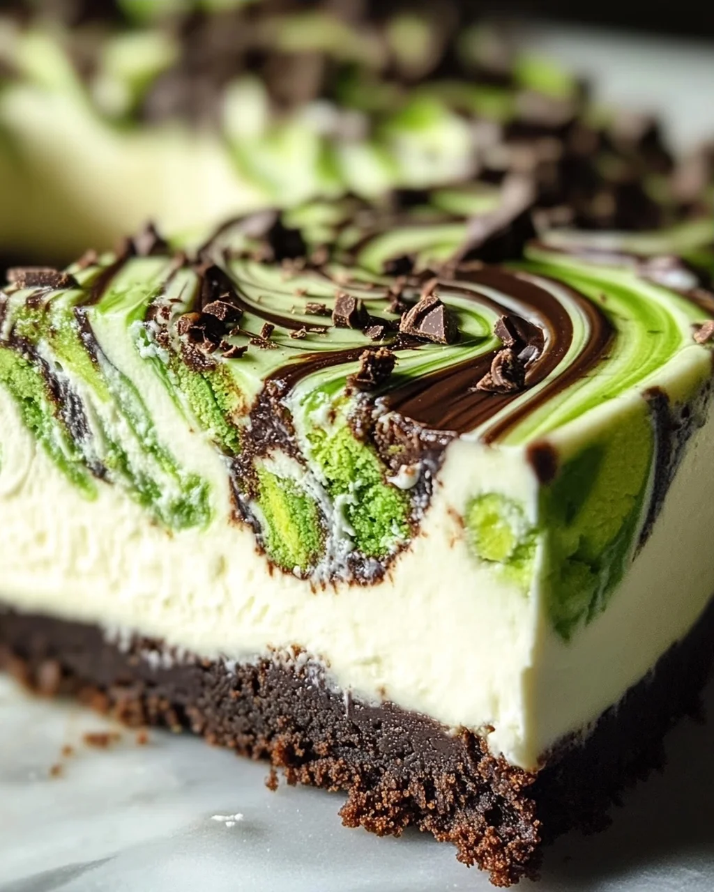 Pistazien Swirl Cheesecake mit Schoko-Keks-Boden Rezept