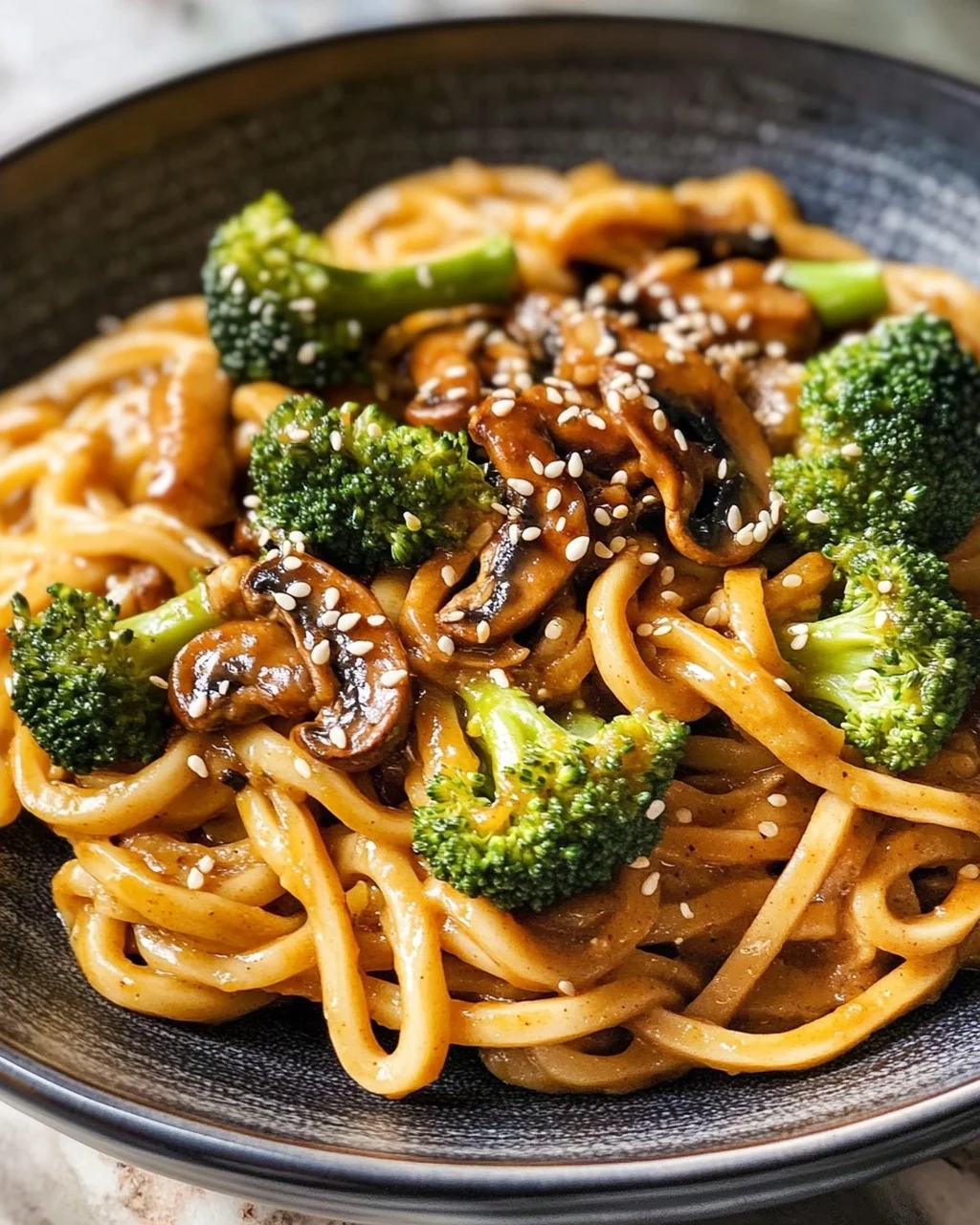 Schnelle Asianudeln mit Erdnusssauce