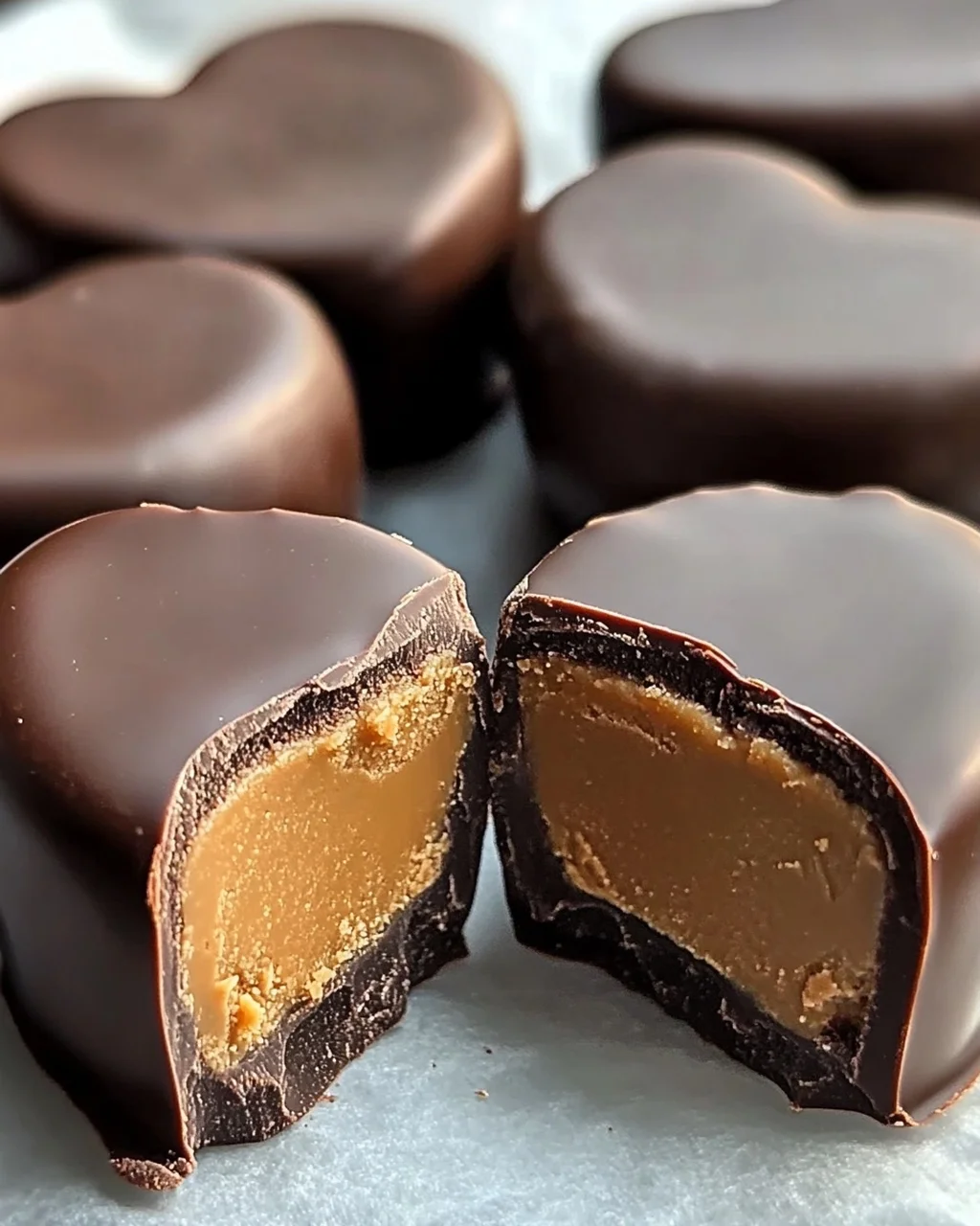 Schokoladen-Erdnussbutter-Valentinsherz ganz einfach