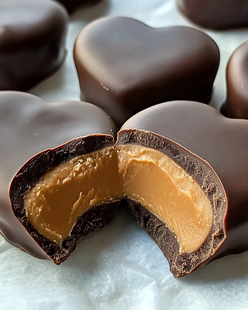 Schokoladen-Erdnussbutter-Valentinsherz ganz einfach
