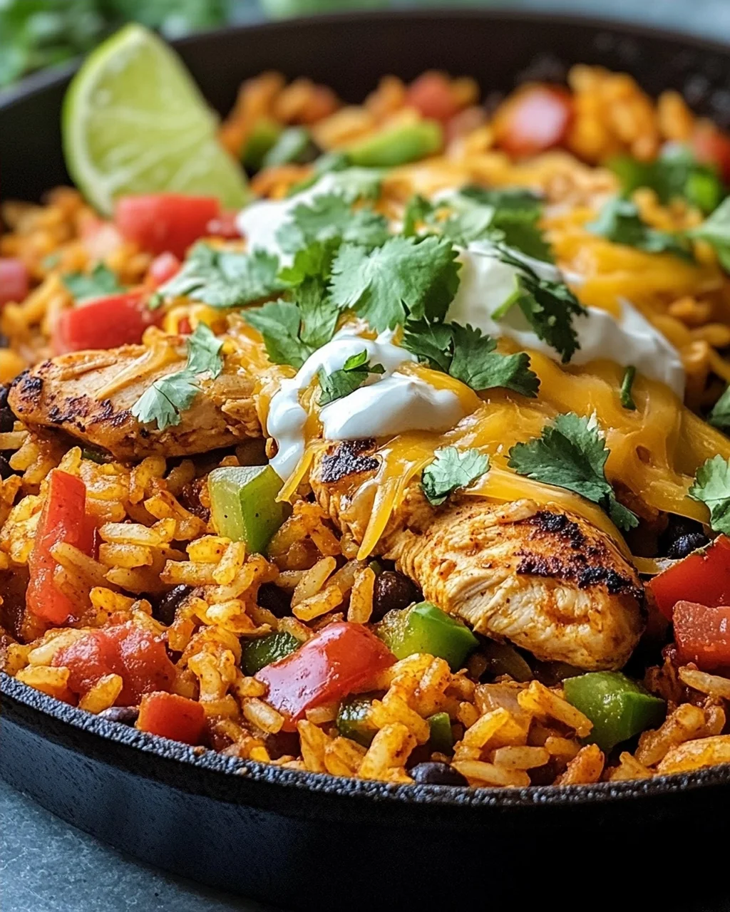 Taco-Pfanne mit Huhn und Reis