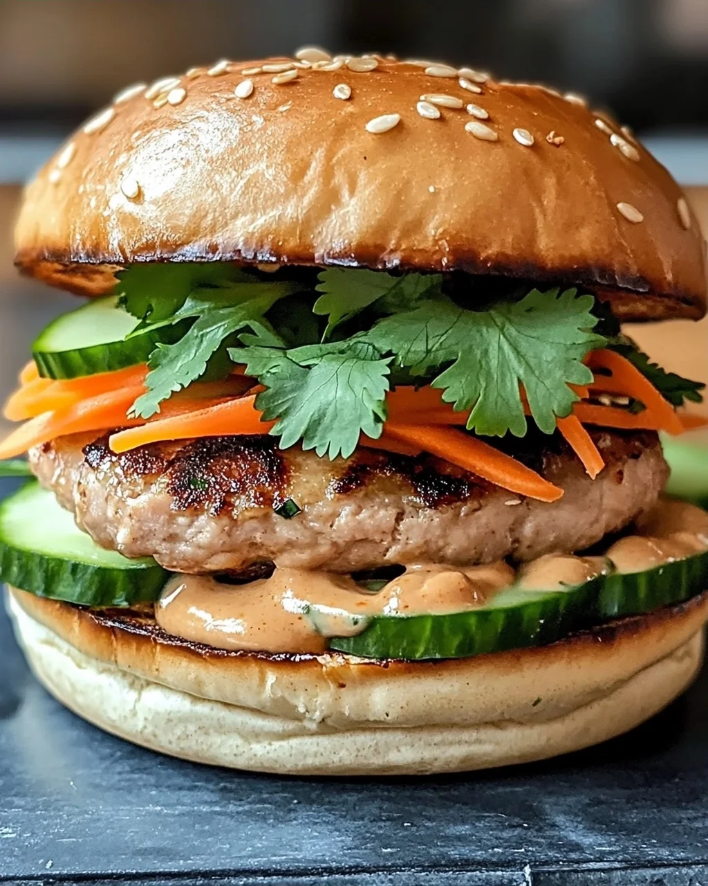 Thai Erdnuss Truthahn Burger für Genussfans