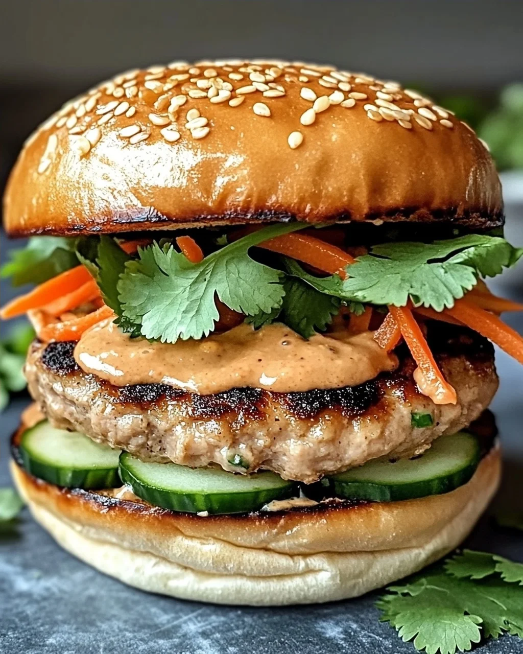Thai Erdnuss Truthahn Burger für Genussfans