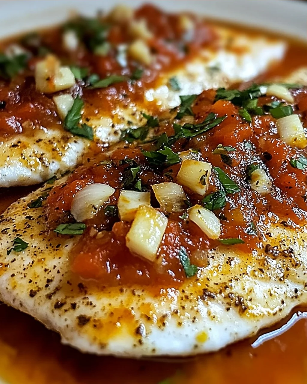 Tilapia in gerösteter Paprikasauce schnell zubereitet
