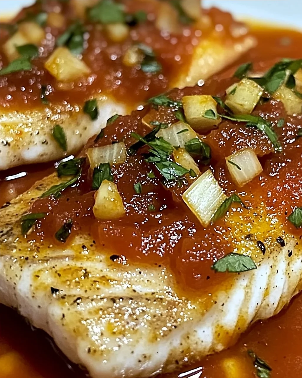 Tilapia in gerösteter Paprikasauce schnell zubereitet