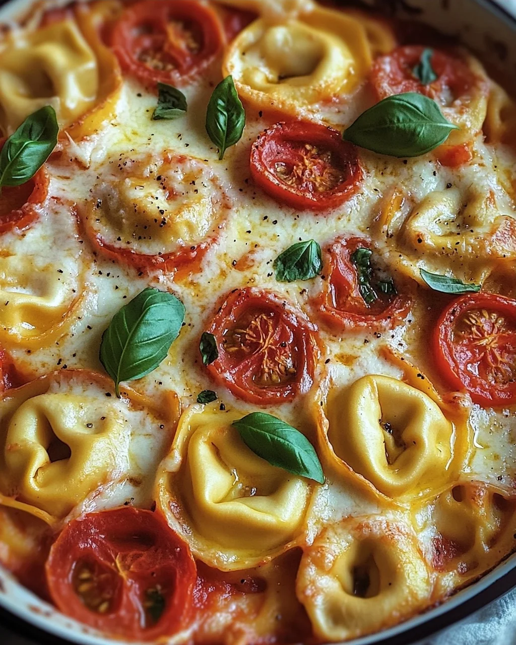 Tortelliniauflauf mit Tomate und Mozzarella