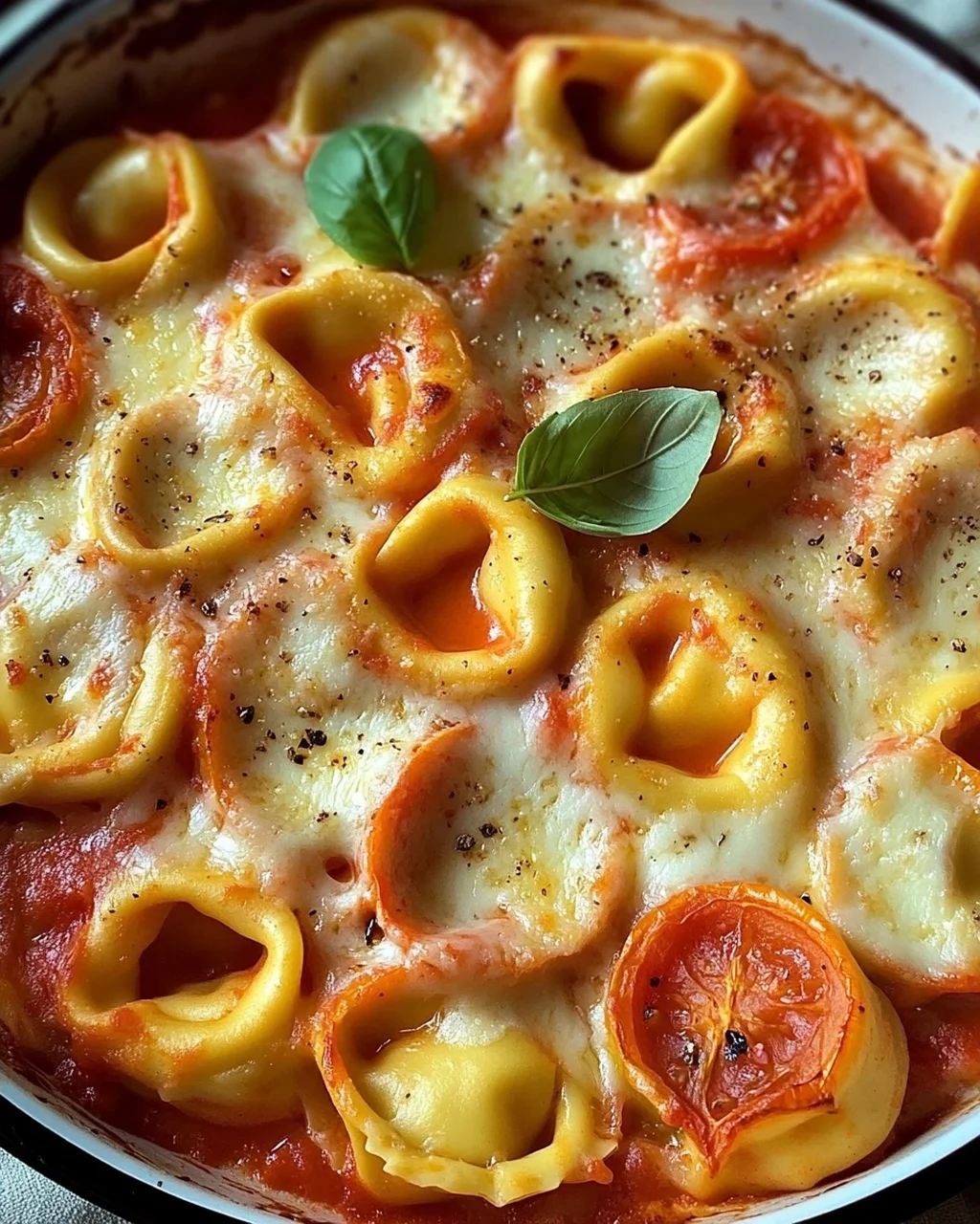 Tortelliniauflauf mit Tomate und Mozzarella