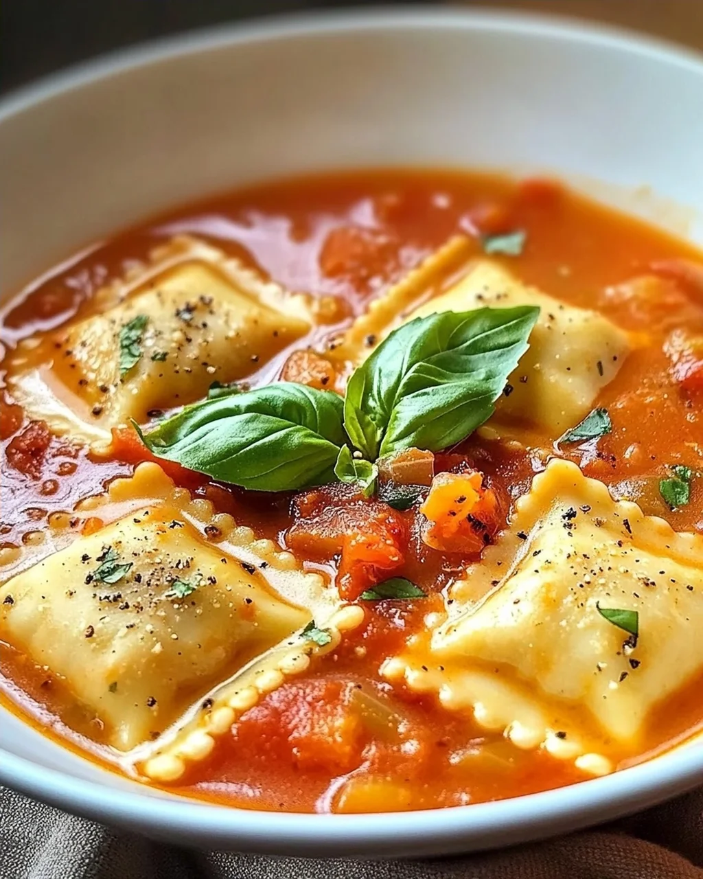 Toskanische Ravioli Suppe für gemütliche Abende