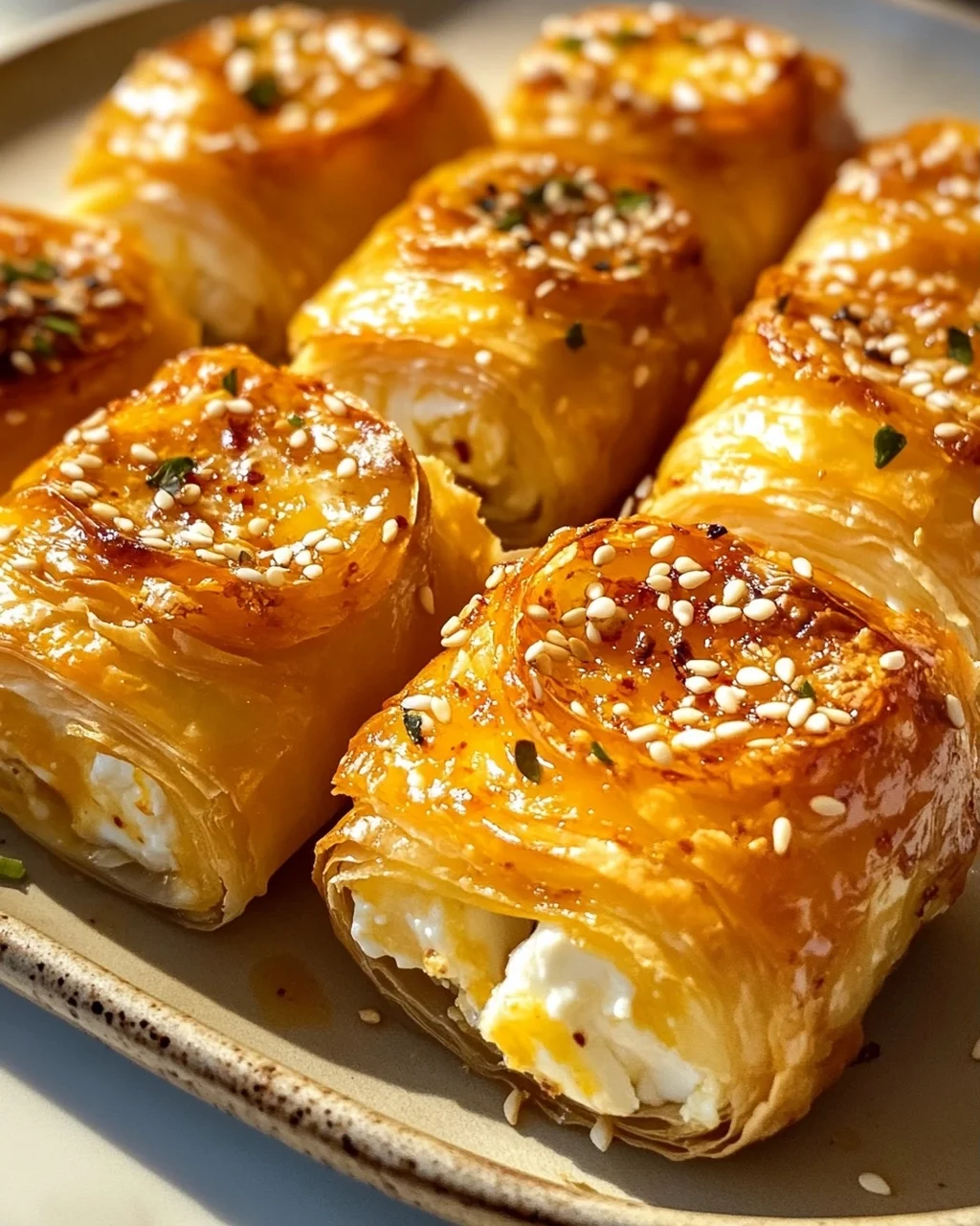 Würzige Feta Rollen aus dem Ofen: Chili-Honig Genuss!