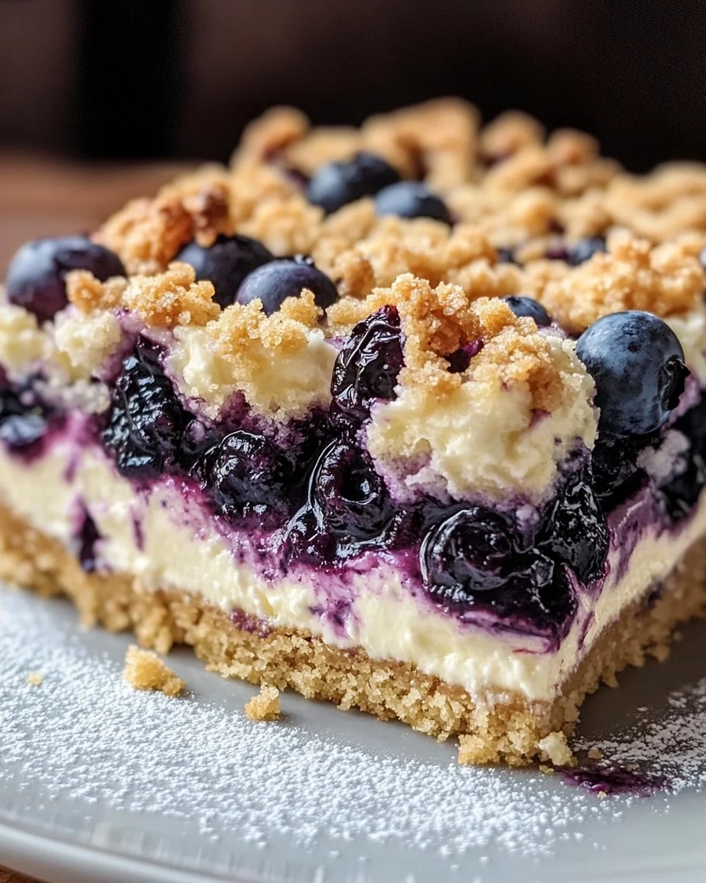 schnelle Blaubeer-Quark-Kuchen mit Streuseln